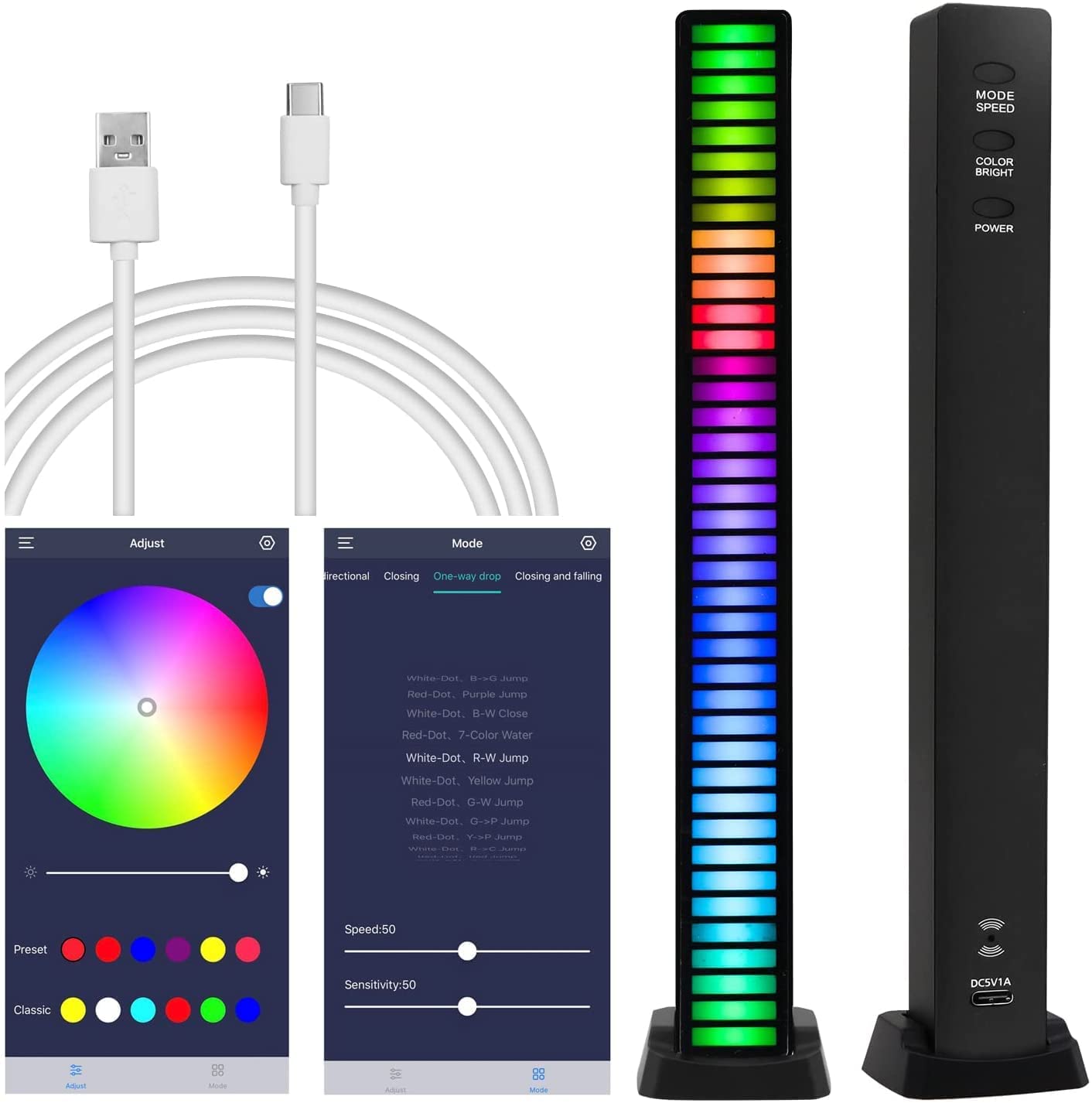 RGB LED Bar With Voice-Activated Wireless Rhythm Light