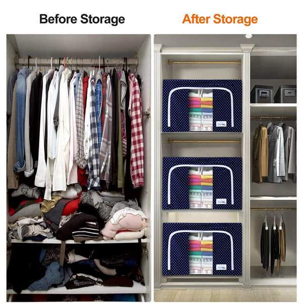 Home Stuff Storage Boxes | Closet Organizer Cloth Storage Boxes for Wardrobe - 88 Litre askddeal.com